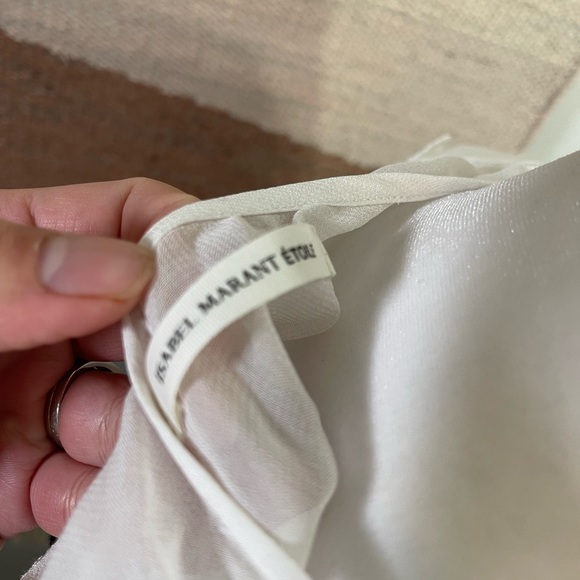 Isabel Marant White Sheer Embroidered Fully Lined Pleated Mini dress 10 NWT - Picture 10 of 11